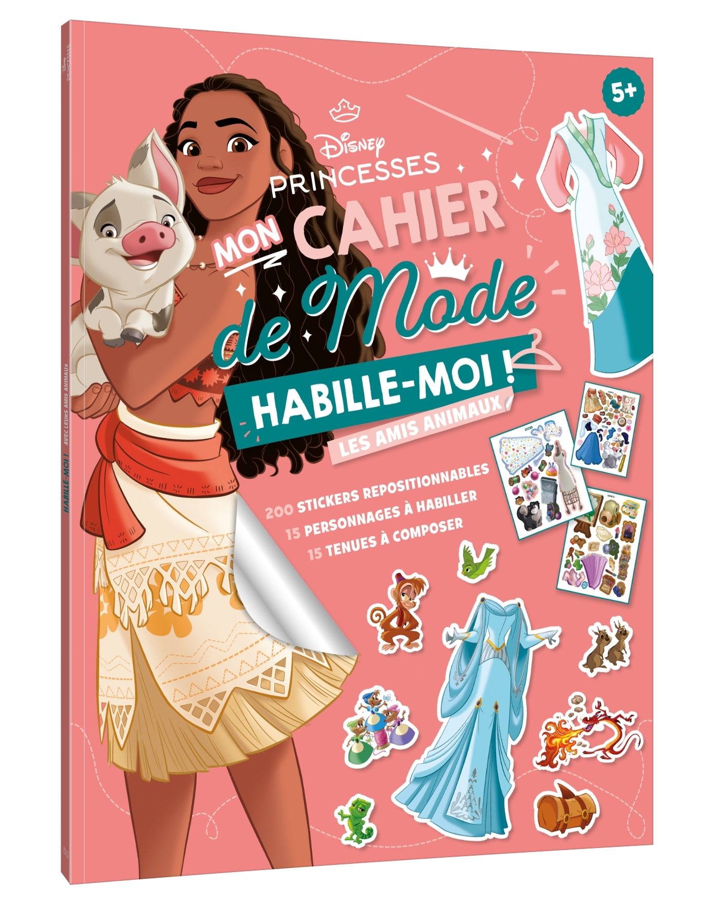 DISNEY PRINCESSES - Habille-moi ! Mon cahier de mode - Avec leurs amis animaux