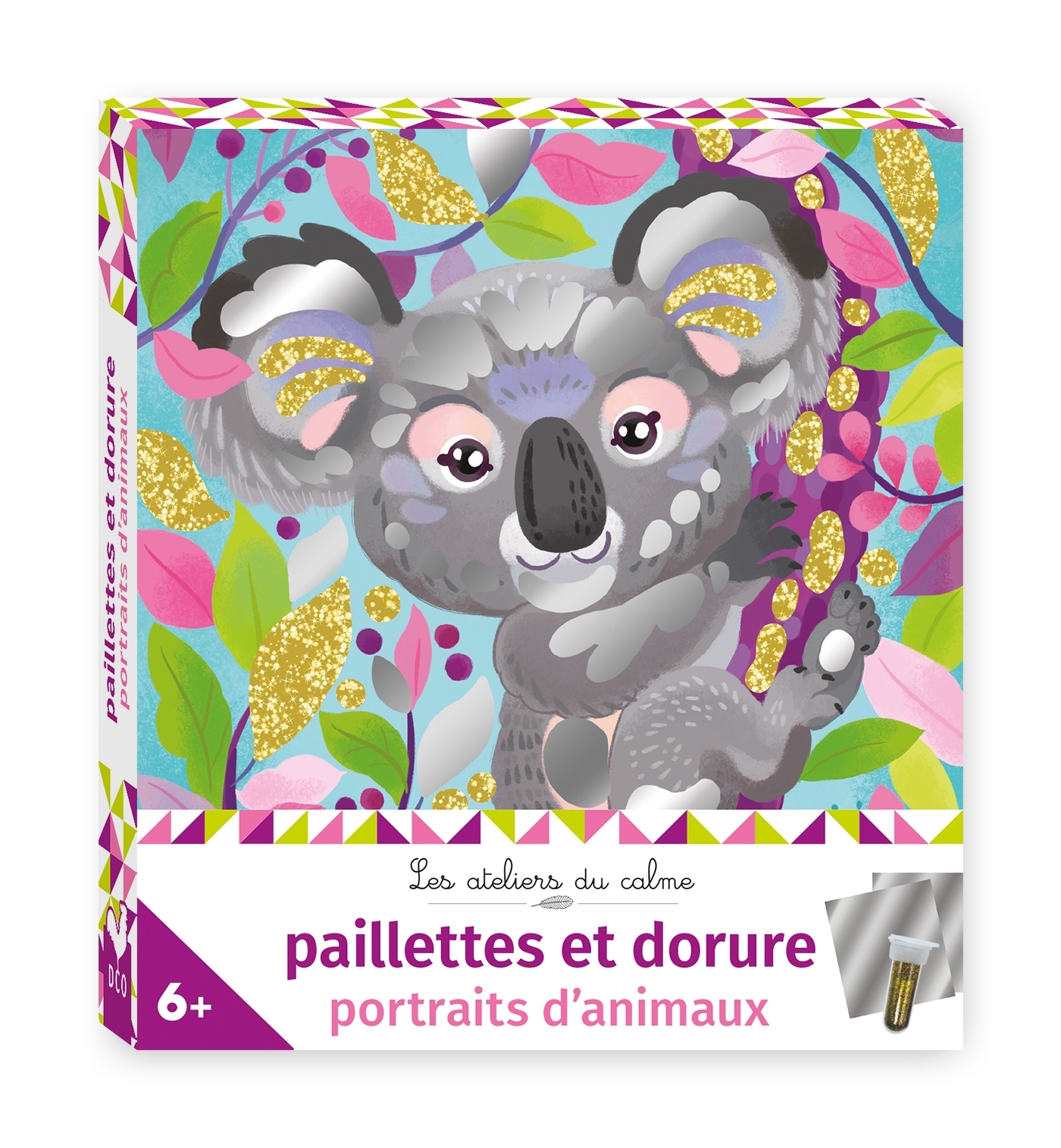 Paillette et dorure portraits d'animaux  - mini boîte avec accessoires
