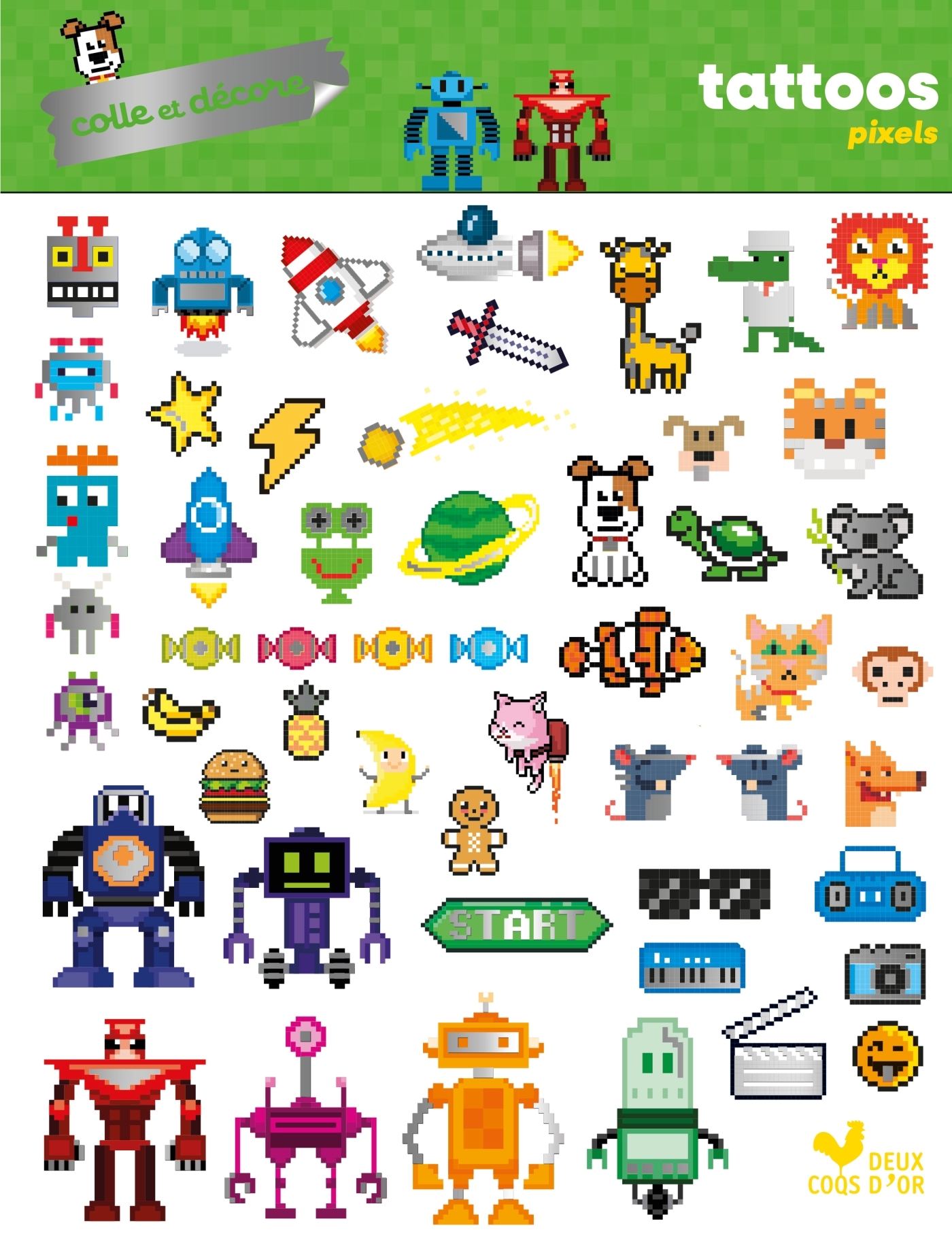 Colle et décore - Tattoos pixels