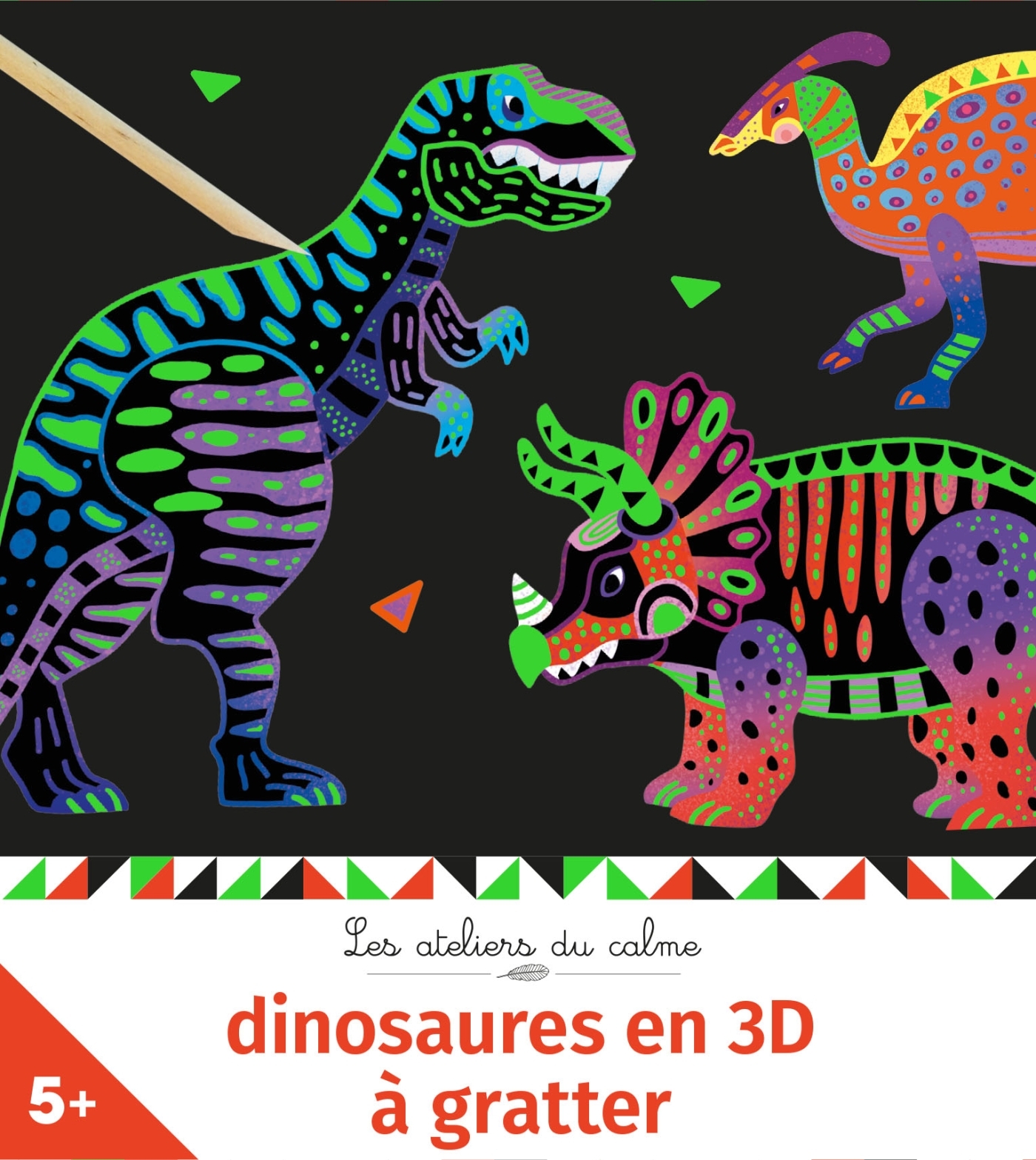 Dinosaures en 3D à gratter - mini boîte avec accessoires