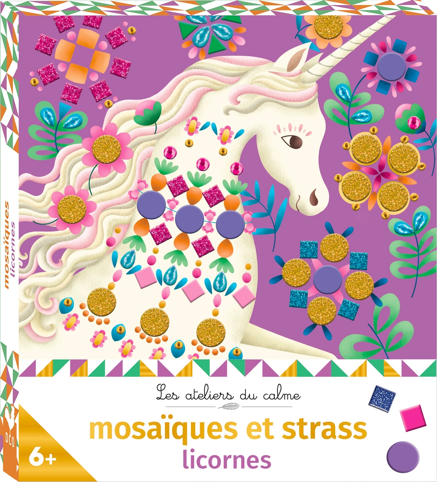 Strass et mosaiques licornes - mini boîte avec accessoires