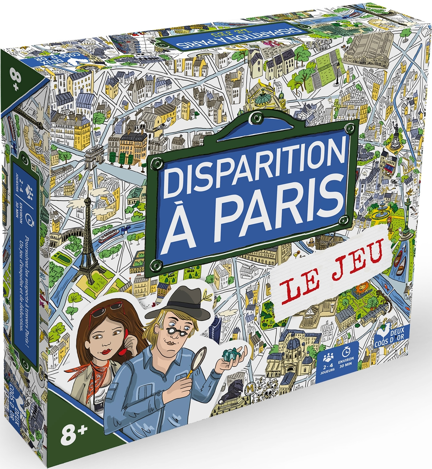 Disparition à Paris - Le jeu - coffret avec plateau et cartes