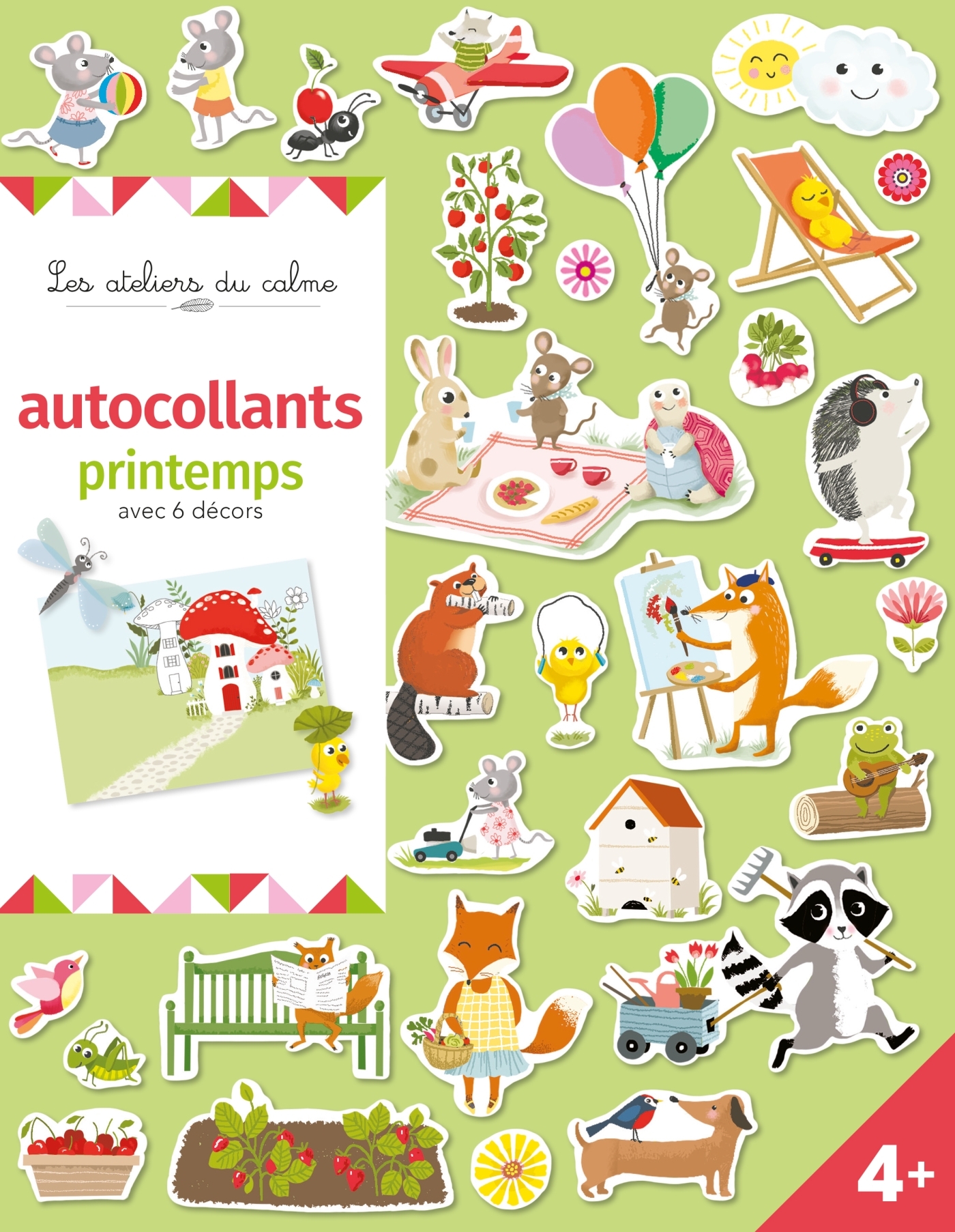 Autocollants Printemps - Avec 6 decors