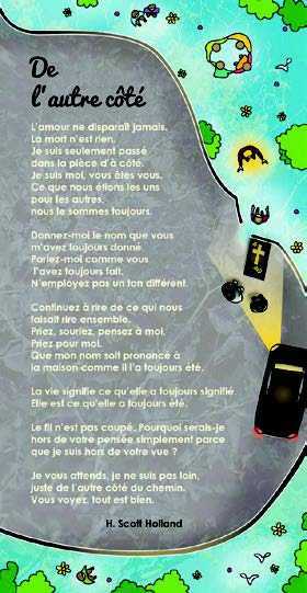 Lot de 10 - Carte texte De l'autre coté - DEUIL