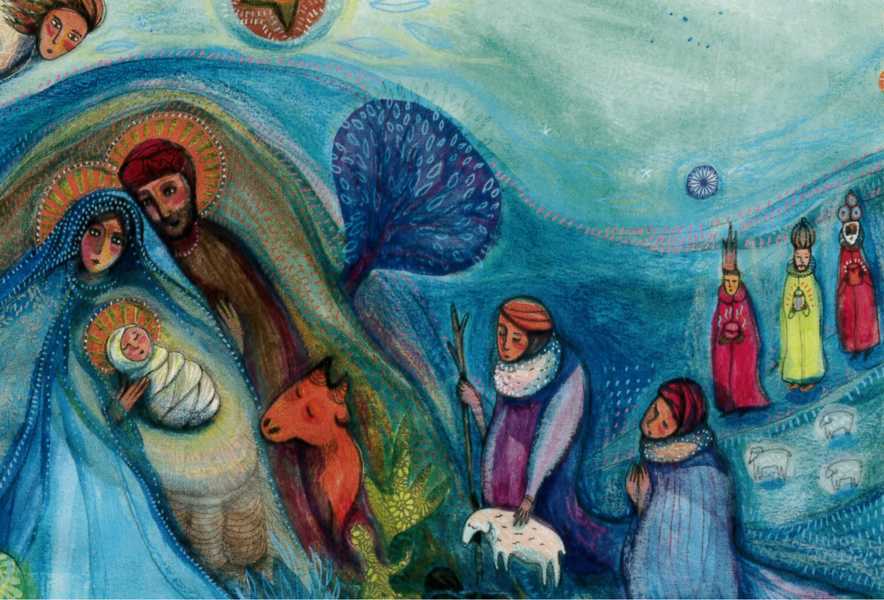 Lot de 10 - carte simple crèche