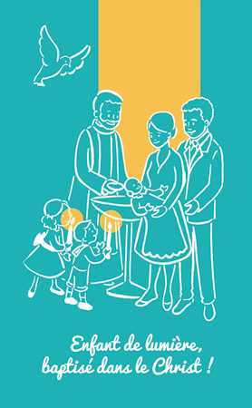 Lot de 25 - Image Baptême  - Coloris bleu