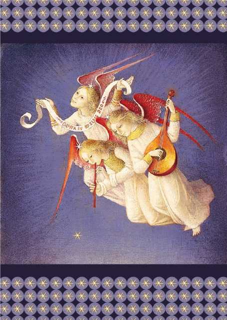 Lot de 10 - carte double Anges musiciens