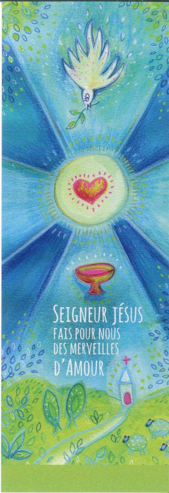 Lot de 25 Signets  Seigneur Jésus fais pour nous des merveilles d'amour