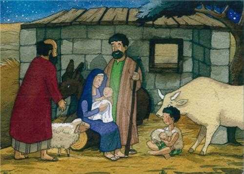 10 cartes doubles nuit de Noël - La crèche