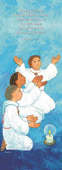 Lot de 25 - Signet Maïté Roche Enfants - Soyez joyeux dans l'espérance