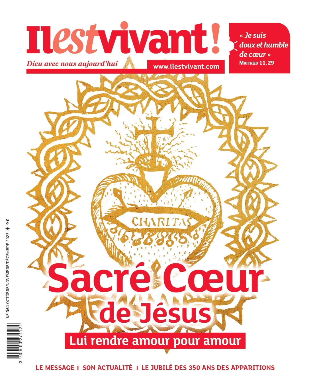 N°361 - le Sacré-coeur, 350 ans des apparitions VF  - Octobre/Novembre/Décembre 2023