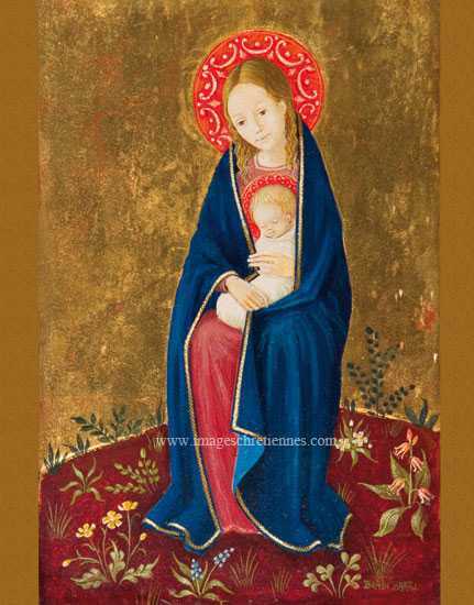 image Bradi Barth Vierge à l'enfant aureole rouge