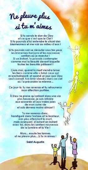 Lot de 10 - Carte texte Ne pleure pas - DEUIL