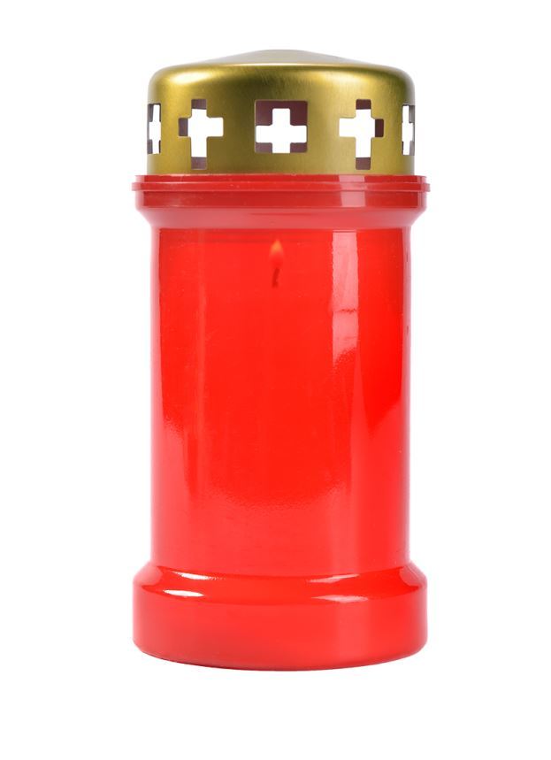 Veilleuse d'extérieures rouge 65 mm diamètre - H 175 mm