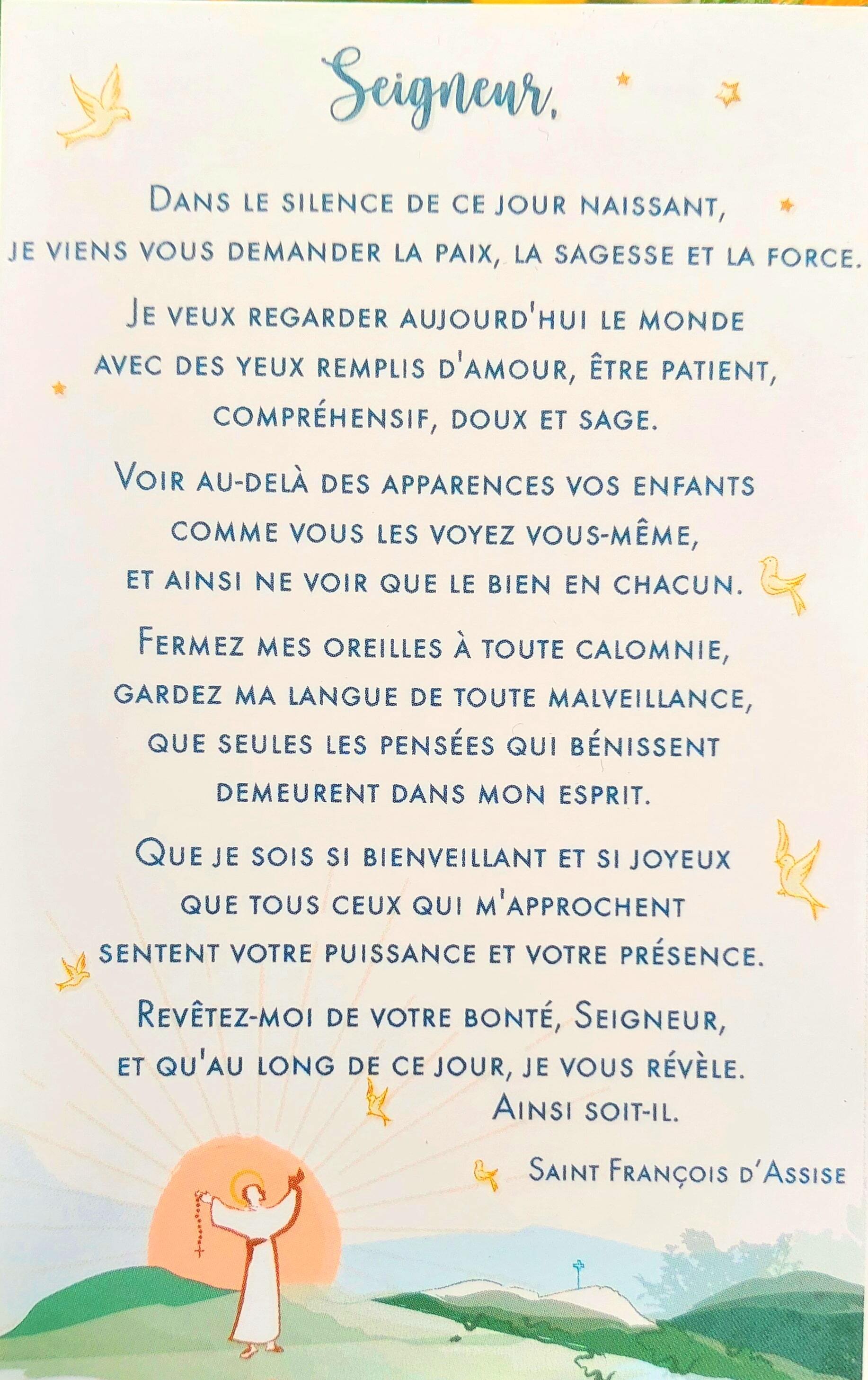 Prière d'après St F Assise - vernis selectif - 25 ex