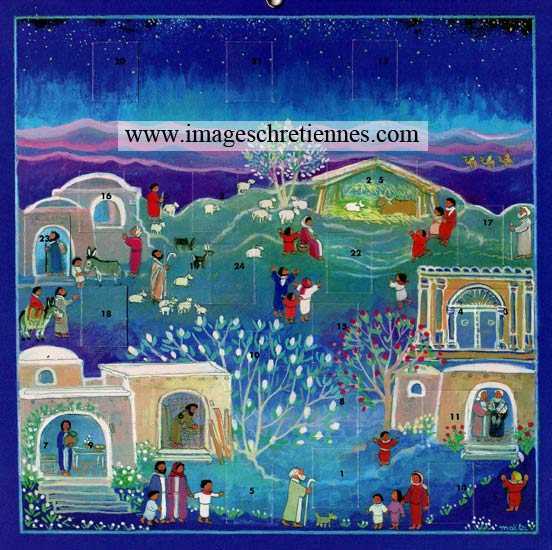 Lot de 10 - Calendrier de l'avent Maïté Roche