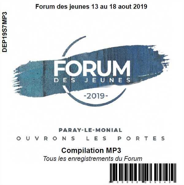 Forum des jeunes 13 au 18 aout 2019, CD MP3