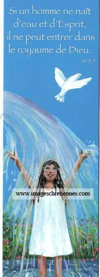 Lot de 25 - signet eau Bapteme Fille