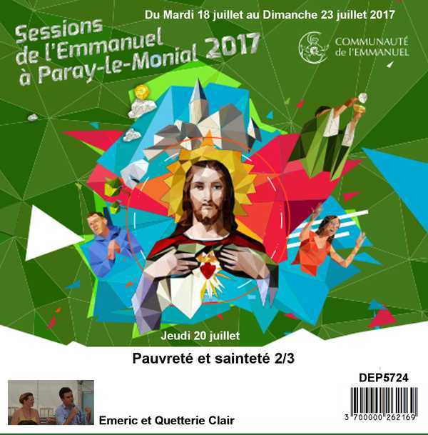 Pauvreté et sainteté 2/3  Session du 18 au 23 juillet 2017