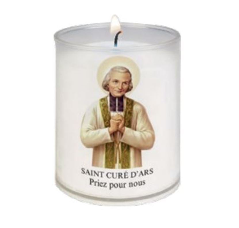 Veilleuse diamètre 50 mm - H 65 mm - Saint Curé d'Ars