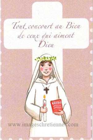 Lot de 25 - Image Profession de Foi 1 Fille
