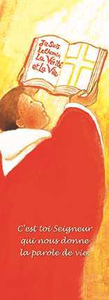 Lot de 25 - Signet Maïté Roche Parole de Dieu - C'est toi Seigneur qui nous donne la Parole de Vie