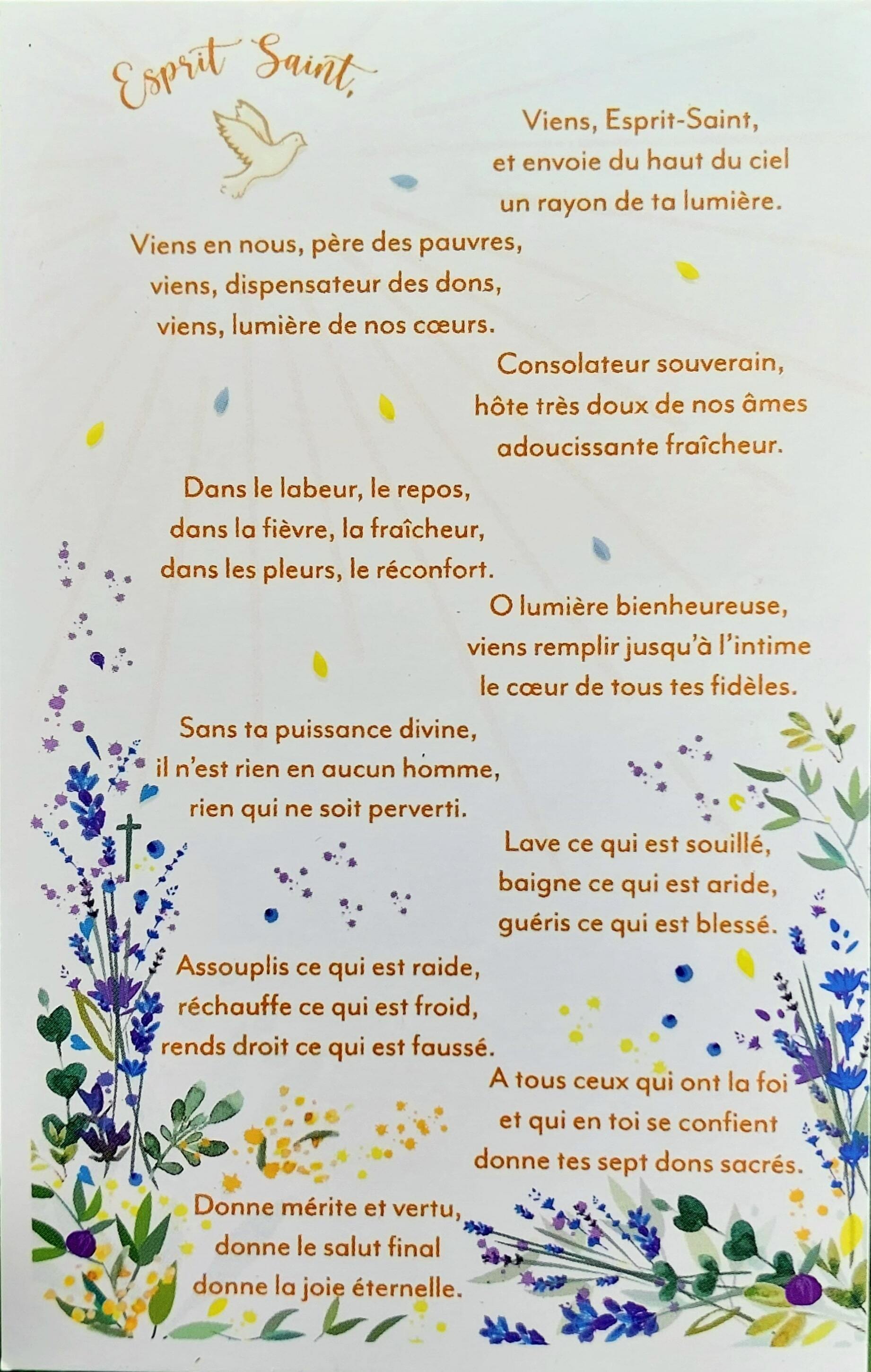 Prière "Viens Esprit Saintâ¦" - vernis selectif - 25 ex