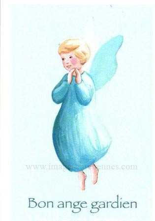 Lot de 25 - Image Baptême Bon Ange Gardien 2 Bleu