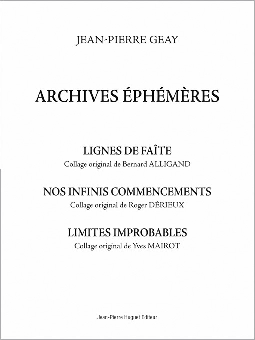 Archives éphémères
