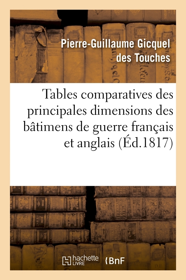 Tables comparatives des principales dimensions des bâtimens de guerre français et anglais (Éd.1817)
