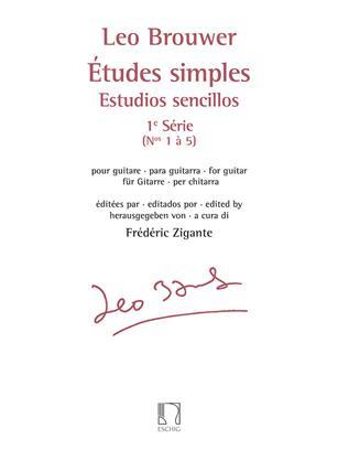 LEO BROUWER : ETUDES SIMPLES - ESTUDIOS SENCILLOS (SERIE 1) NOS. 1-5 - POUR GUITARE