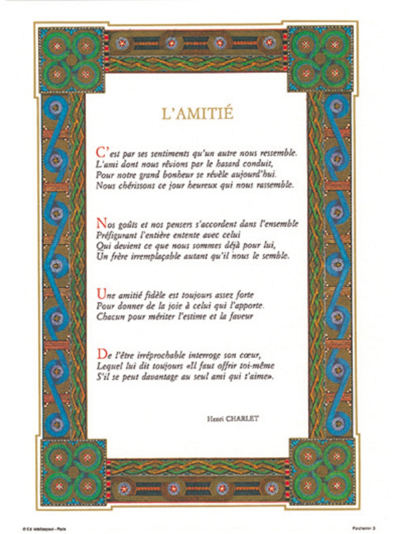 PARCHEMIN 03 L'AMITIE