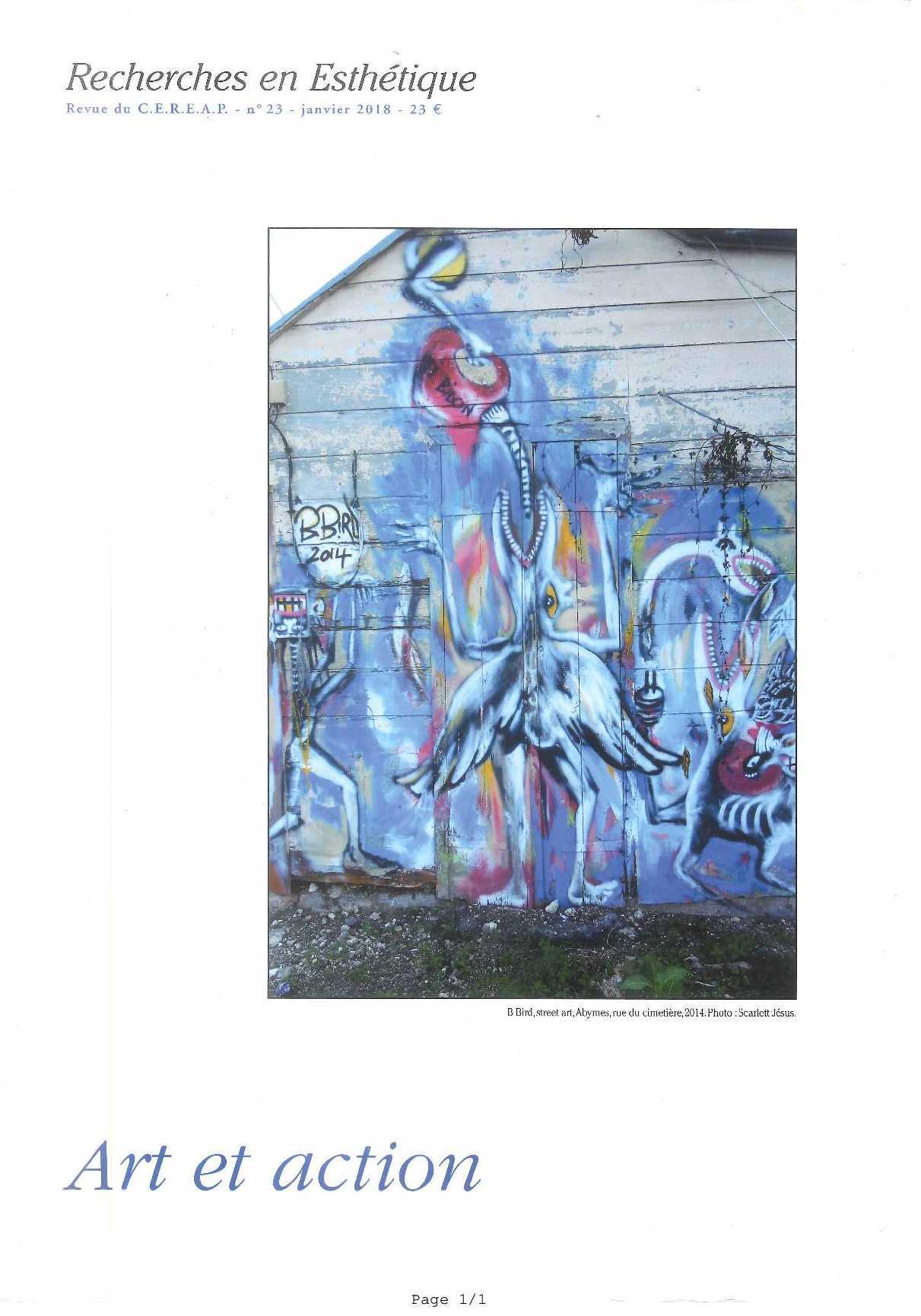 Recherches en Esthétique N°23 Art et action - janvier 2018