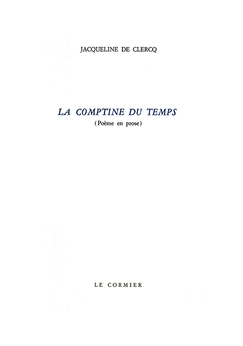 LA COMPTINE DU TEMPS