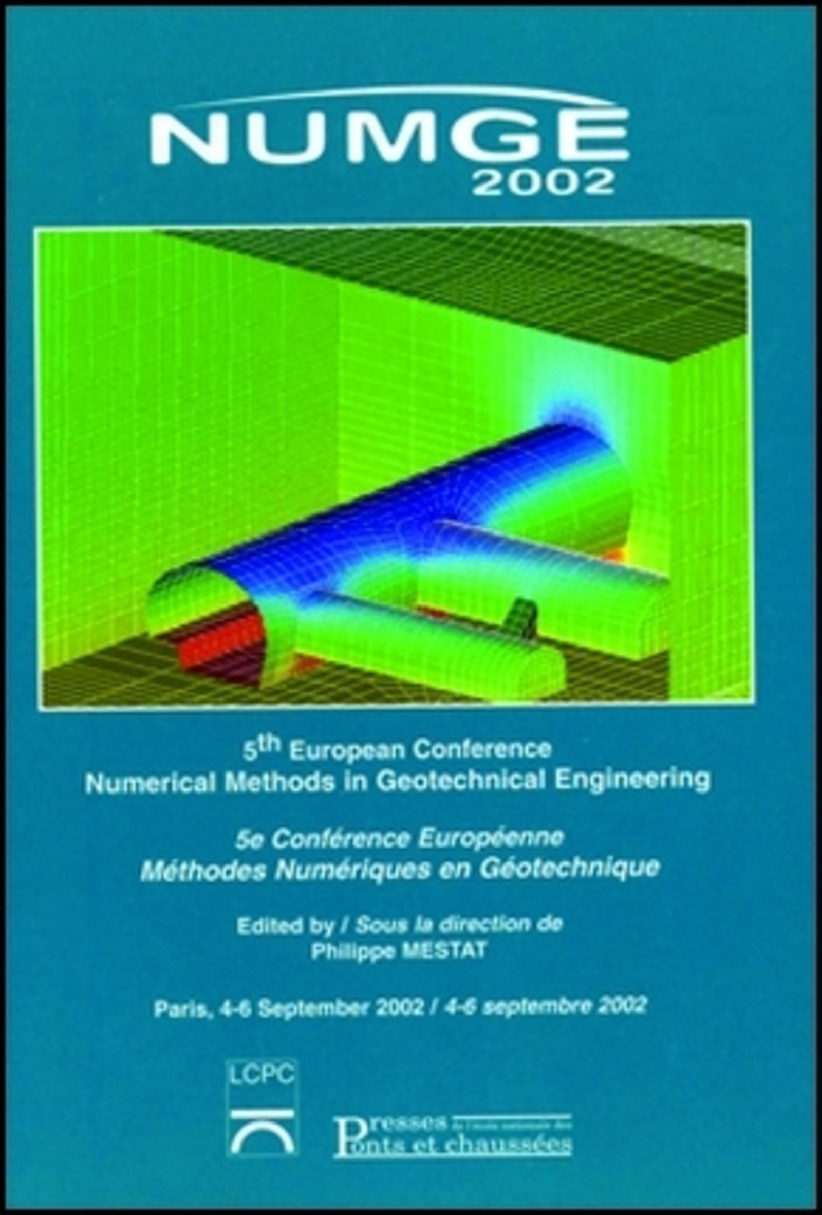 NUMGE 2002 5EME CONFERENCE EUROPEENNE METHODES NUMERIQUES EN GEOTECHNIQUE