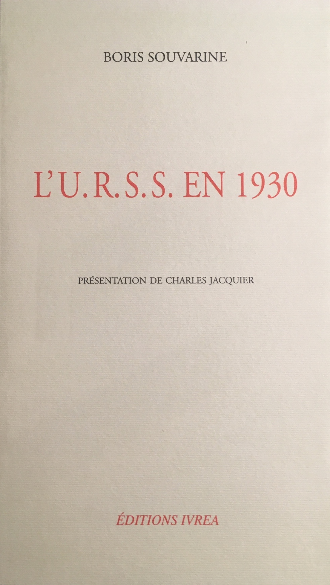L' URSS en 1930