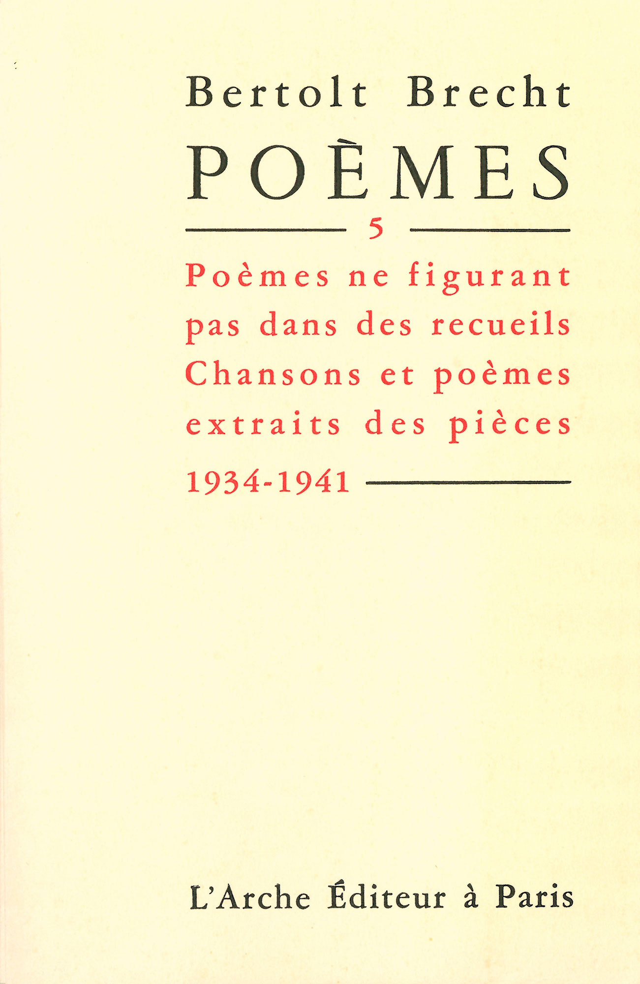 Poèmes T5 Brecht