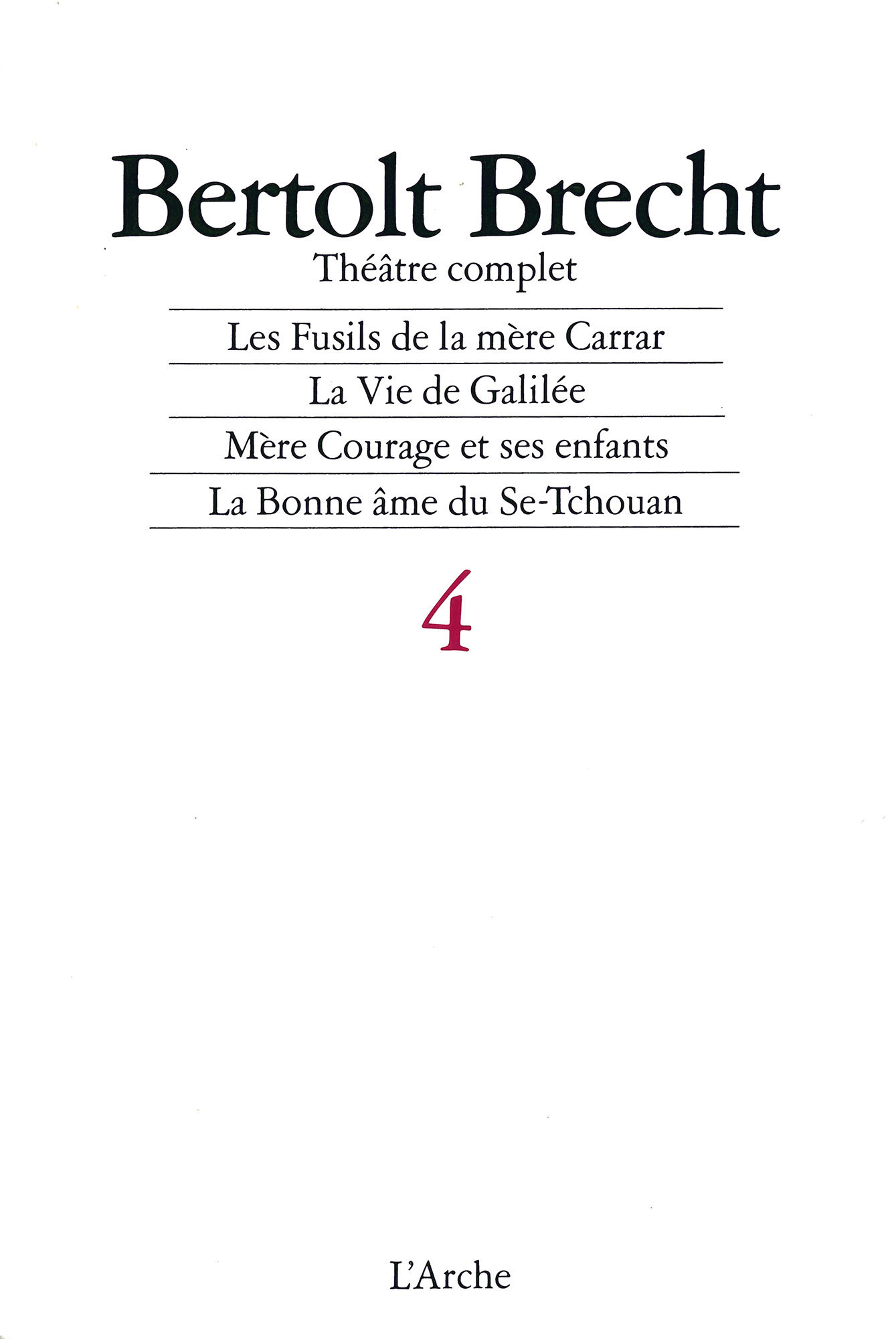 Théâtre complet T4 Brecht