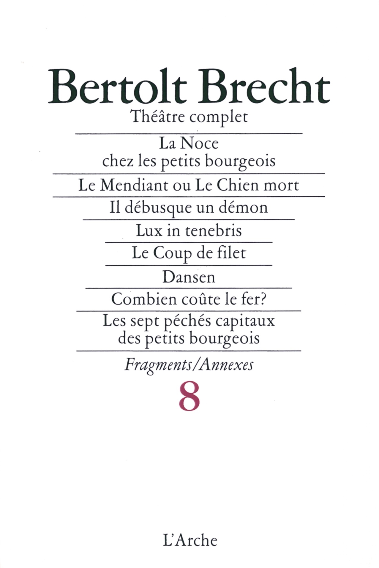 Théâtre complet T8 Brecht