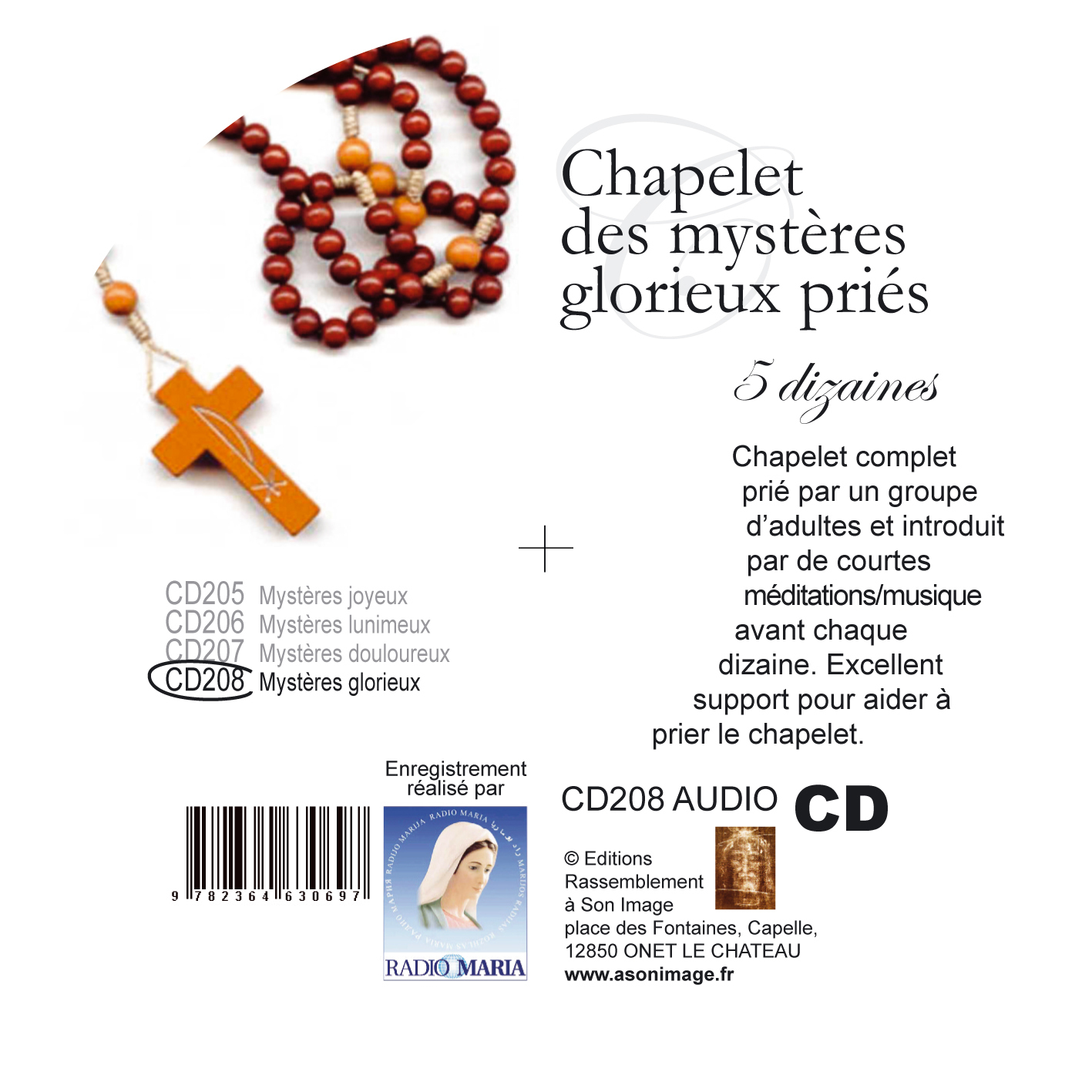 Chapelet des mystères glorieux prié - CD audio - CD208