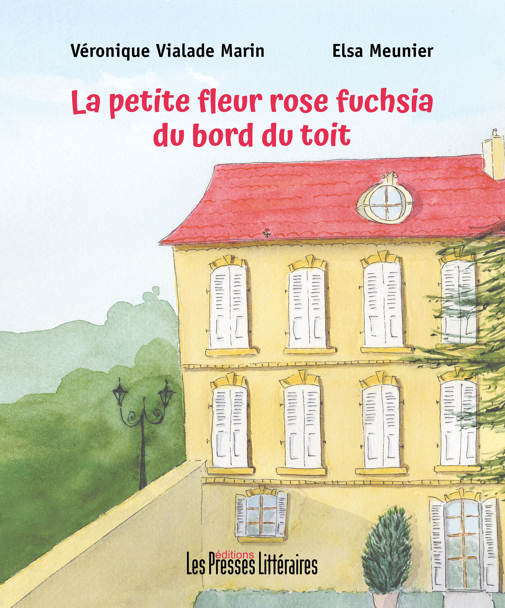 La petite fleur rose fuchsia du bord du toit