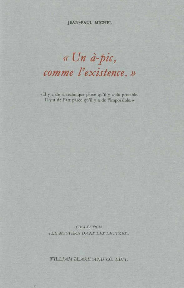 Un à-pic comme l'existence