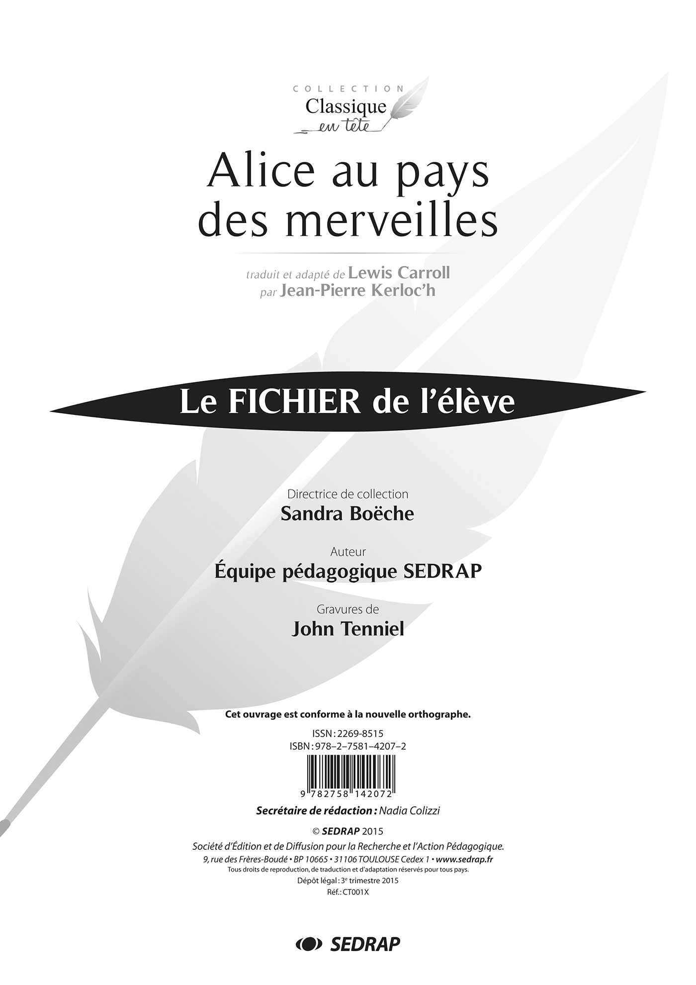 ALICE AU PAYS DES MERVEILLES - FICHIER