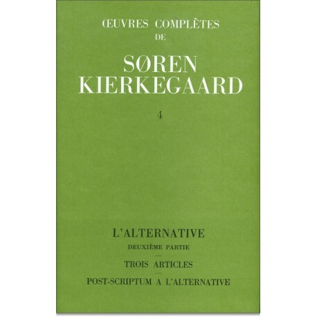 OEUVRES COMPLETES DE SOREN KIERKEGAARD, TOME 004