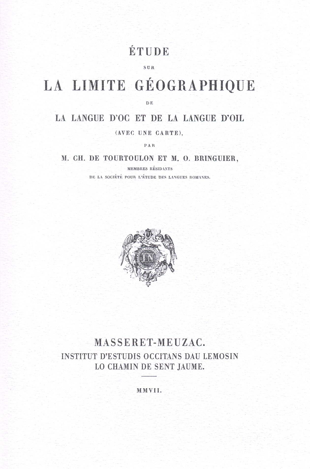 Étude sur la limite géographique de la langue d'oc et de la langue d'oïl (avec une carte)