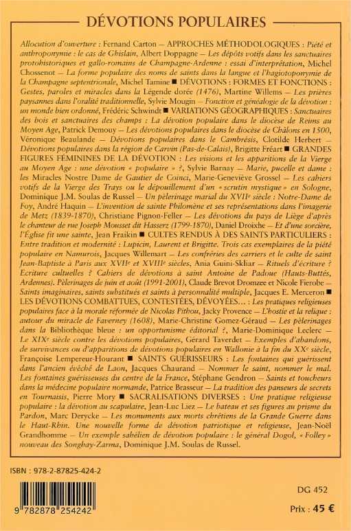 Devotions populaires (actes du colloque)