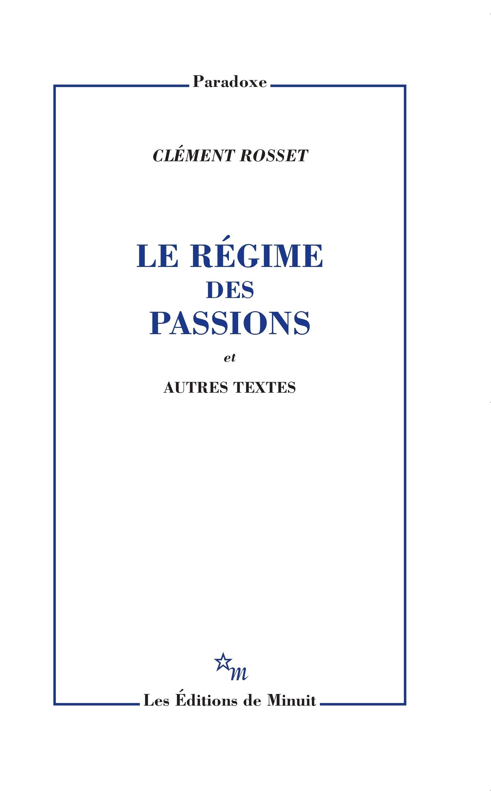 Le régime des passions