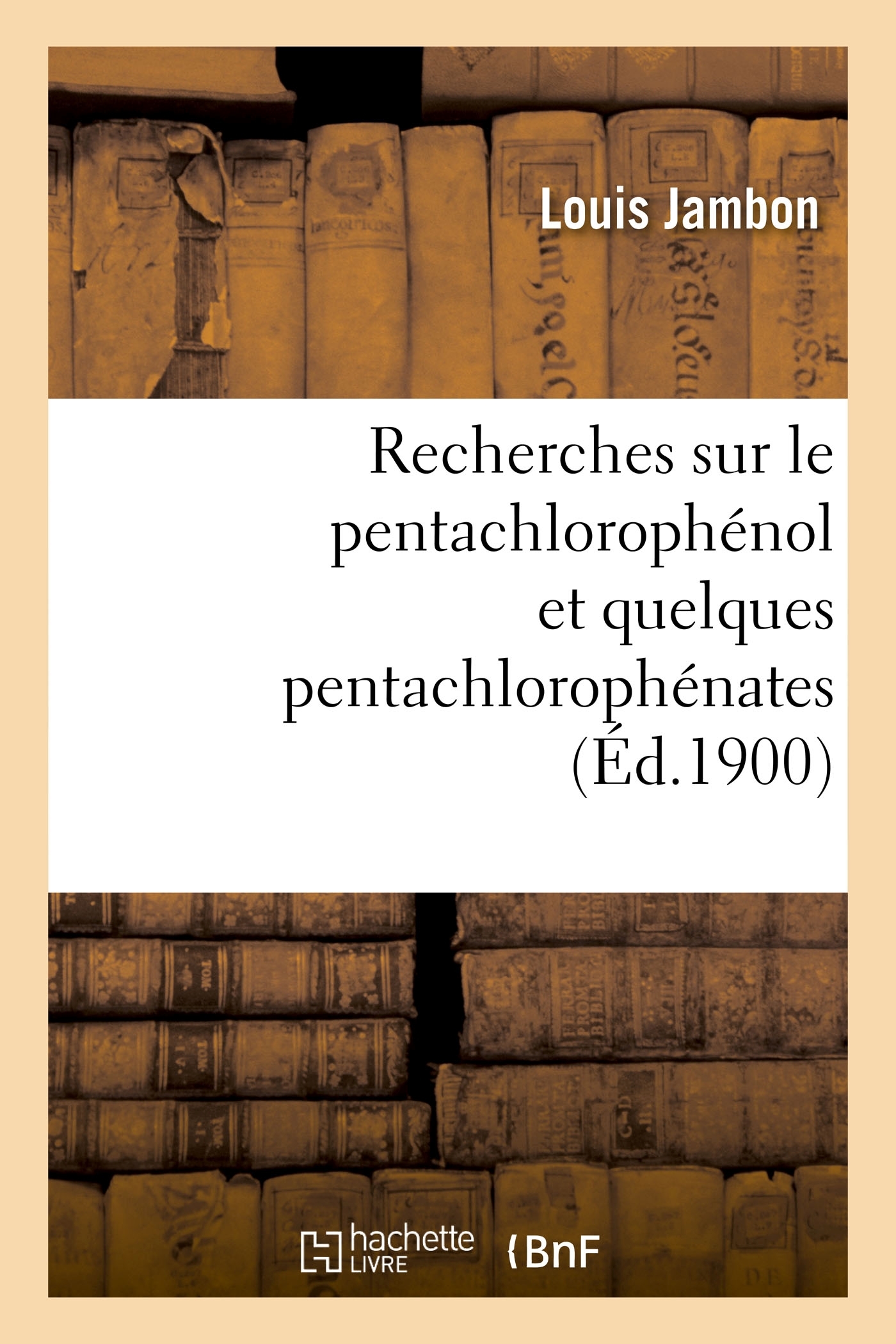 Recherches sur le pentachlorophénol et quelques pentachlorophénates