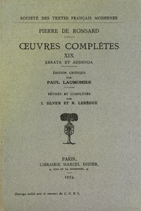 Tome XIX - Errata et addenda