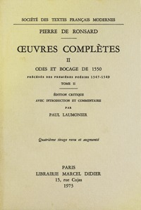Tome II - Odes et Bocage de 1550